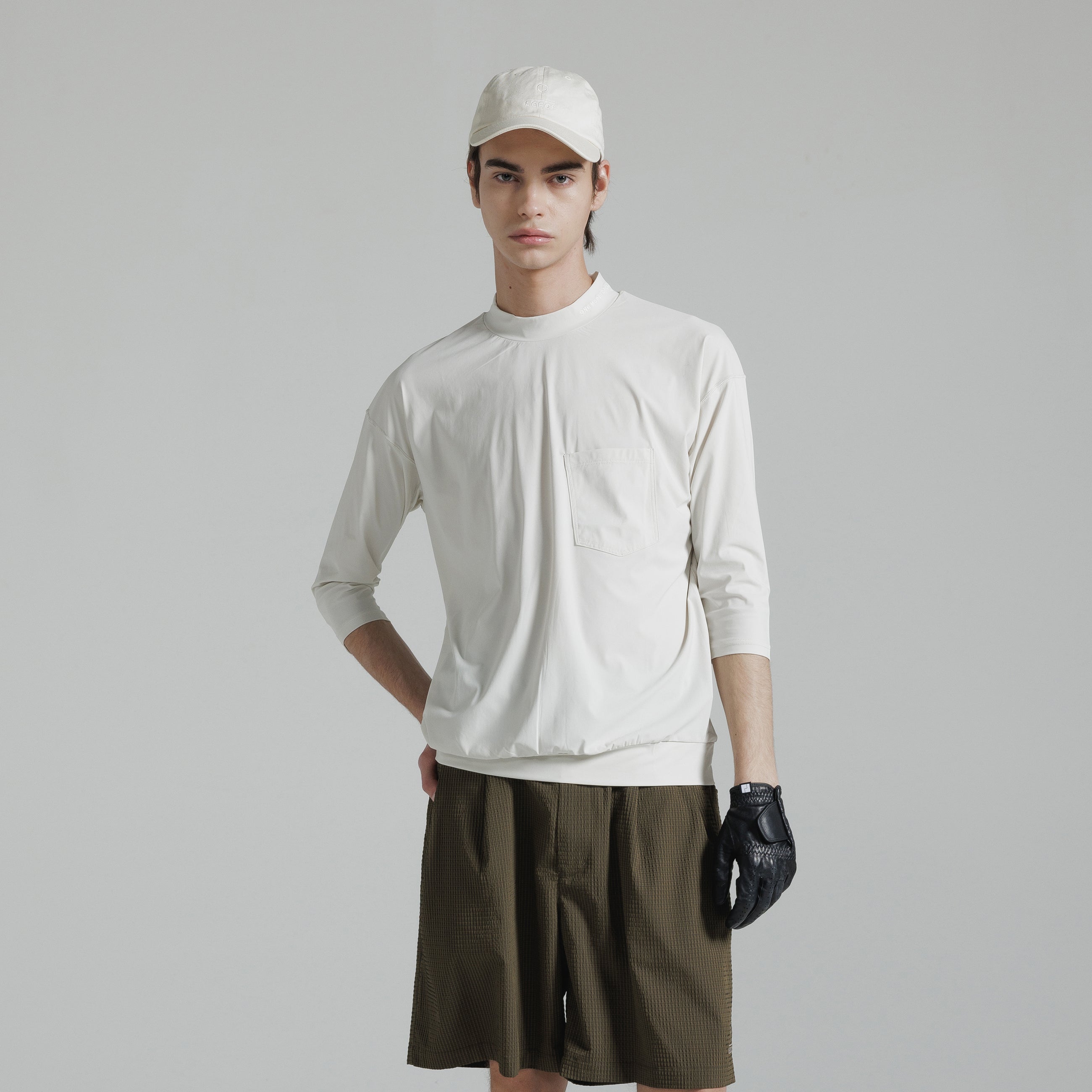 7分袖モックネック / 3/4 Sleeve Mock Neck