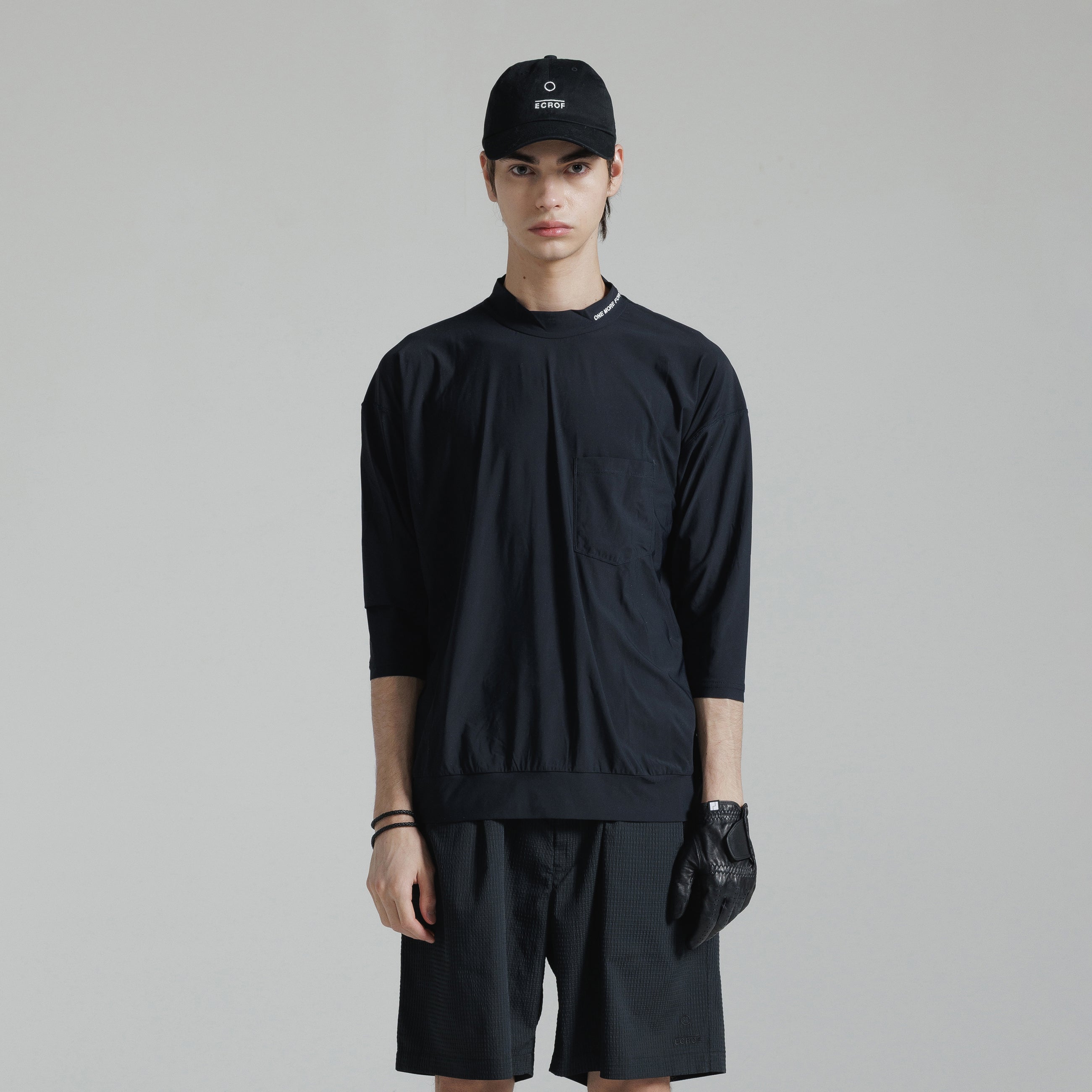 7分袖モックネック / 3/4 Sleeve Mock Neck