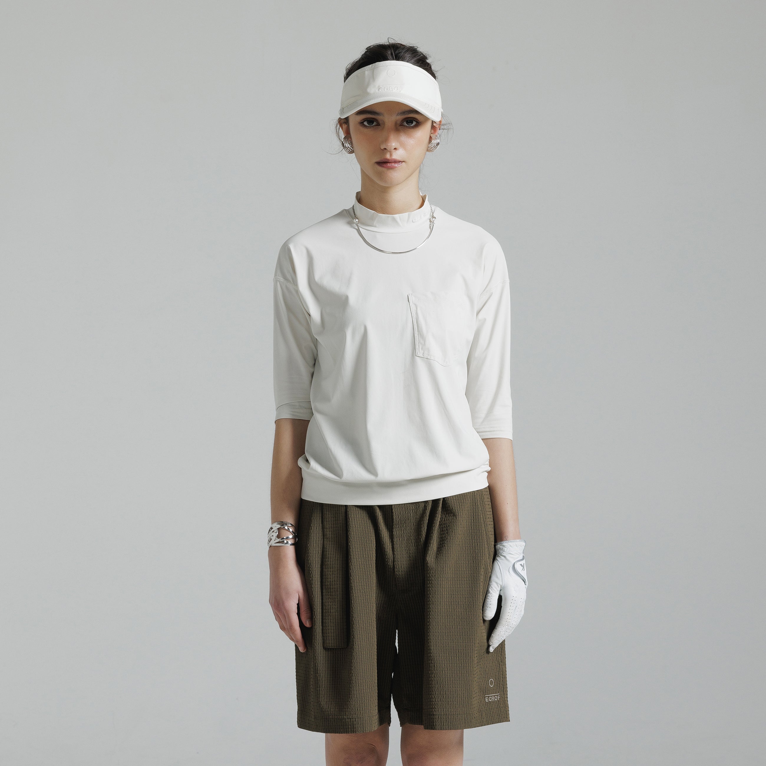 7分袖モックネック / 3/4 Sleeve Mock Neck